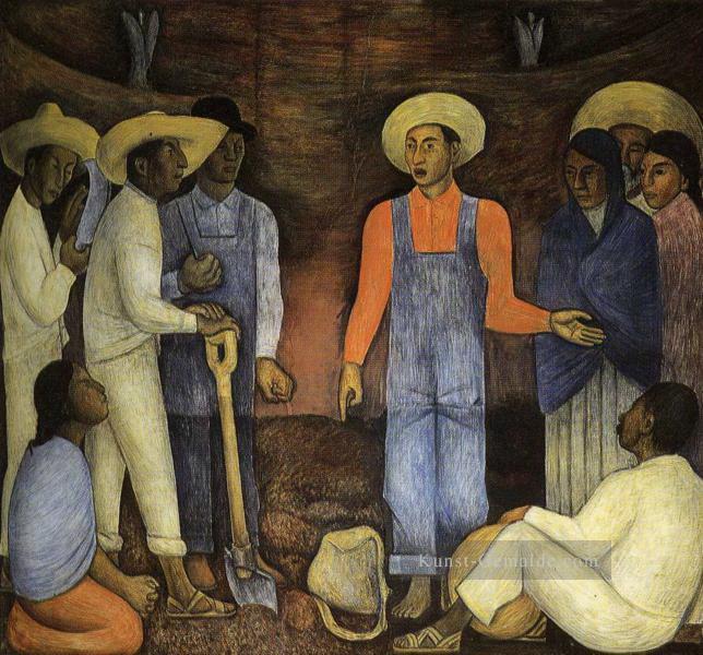 die Organisation der Agrarbewegung 1926 Diego Rivera Ölgemälde